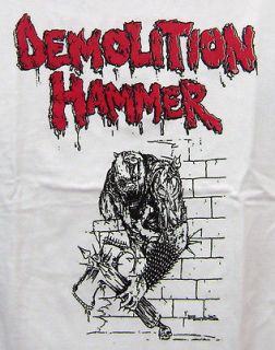 DEMOLITION HAMMER shirt BRUTAL SKULL ATTACK MORBID SAINT SADUS