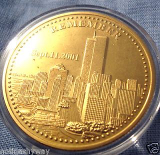 Gold Twin Towers Manhattan Downtown Man New York City United States US