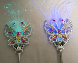 DELUXE JEWEL FIBER OPTIC BUTTERFLY WAND light up toy