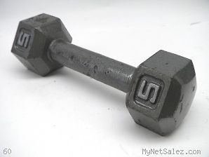 Single 5lbs Dumb Bell Exercise Weight 8 inches long #87535