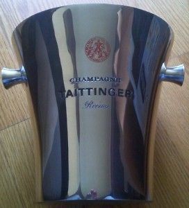TAITTINGER CHAMPAGNE BUCKET COOLER UNUSED BUT DISPLAY ITEM SOME MARKS