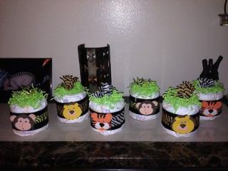 Jungle Diaper Cake Minis, Custom / Baby Shower Gifts / Centerpieces