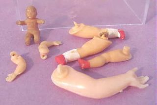 Miniature DOLL Arms Legs Parts & Rubber Baby for Swing or Chair