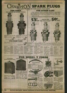1930 AD Champion Spark Plugs Ford Cars Nash Model T Parts Sparton