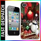 Snowman in Gold Sleigh with Baubles and Lit Red Candle Case For iPhone