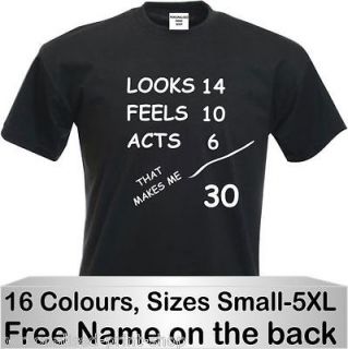 funny mens & ladies loosefit t shirt 30th birthday size small 5XL