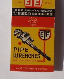 1940s Matchbook Excise Tax Pipe Wrenches Engineering Tools St