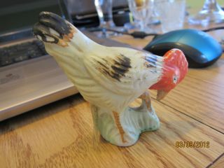ANTIQUE BISQUE CHICKEN ROOSTER FIGURE Marked JAPAN figural POTTERY