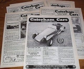 1982 Nine Months CATERHAM CARS Adverts New & Used Cars For Sale Lotus