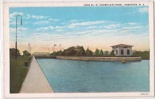 New York Postcard Lock No. 11, Champlain Canal c1930s Unused