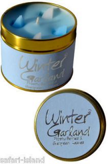 Lily Flame Scented Candle In A Tin   Winter Garland   35 Hour Burn