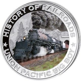 BOY Union Pacific Steam Locomotive Train Silver Coin 5$ Liberia 2011