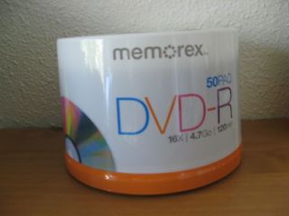 Memorex 50 Pack 16x 4.7GB 120 Min. DVD R Disc Spindle BRAND NEW