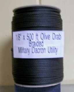 500 Olive Drab Braided Dacron (Made in USA )