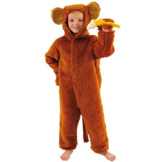 Childrens Cheeky Monkey Chimpanzee Fur Suit Fancy Dress Size 8~10