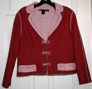 MARC JACOBS CROPPED RED AND PINK CHECK JACKET, M