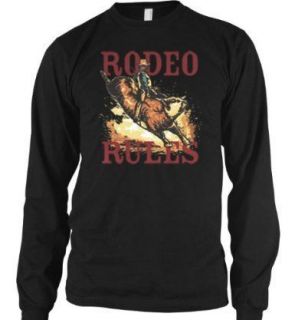 Rodeo Rules Thermal Long Sleeve Shirt Bull Rider Cowboy Bucking Angry
