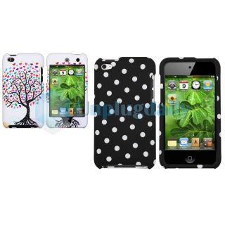 Polka Dot+Wishing Tree White Hard Case Accessories For iPod Touch 4 G