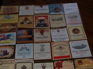 42 Old FRENCH WINE Bottle LABELS, old and unused 