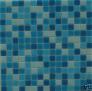 Glass Mosaic Tile Wall Floor Indoor Outdoor blue mix VI