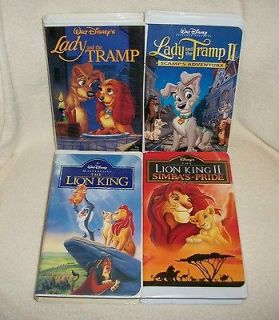LION KING I & II AND LADY & THE TRAMP I & II   CHILDRENS VHS VIDEOS