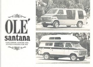1978 Chevy Van Conversion Santana Fleetwood Original Sales Brochure