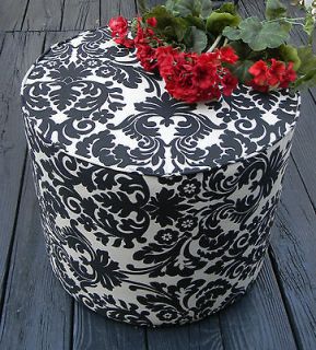 INDOOR / OUTDOOR ROUND OTTOMAN POUF FOOTSTOOL SEAT   CHOICE OF PRINTS