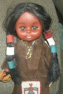 VINTAGE 11inch CARLSON DOLL CHEYENNE PRINCESS needs tlc