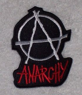 Embroidered Patch / Biker Patch Anarchy Word Large / Anarchy Symbol