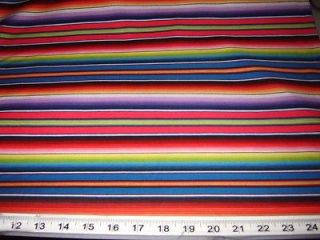 Fabric Elizabeth MEXICAN SERAPE Blanket stripe Fiesta blue colorway
