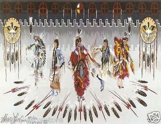 POW WOW DANCERS Lakota art Native American Indian Adrian Larvie pride