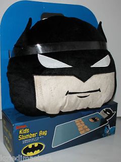 Batman NIP Kids Slumber Sleeping Bag w Attached Batman Pillow 27 x 44