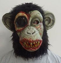 Adult Zombie Monster Scary Chimp Monkey Mask Halloween Costume