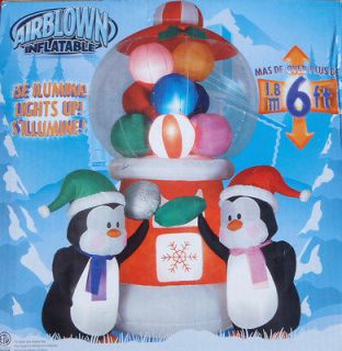 Christmas Inflatable Penguin Gumball Machine Holiday Decor