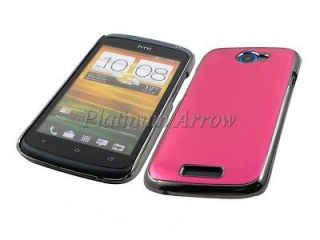 Hard Aluminum Metal Chrome Plastic Back Cover for HTC One S Pink