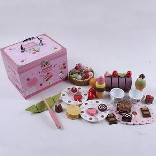 suitcase chocolate delicious afternoon tea wooden play house girl toy