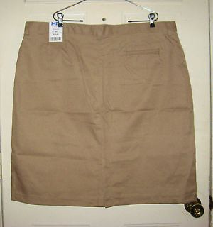 NEW WT Womens Tan HPI Direct Khaki Knee Length Pencil Skirt, Sz 26