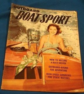 Vintage Aug 54 Boat Sport Magazine Racing Inboard Outboard Hydroplane