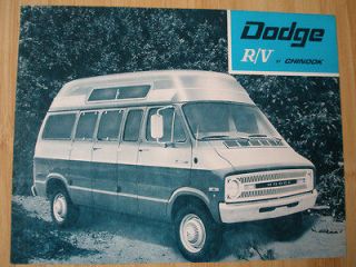 Chinook Dodge R/V Motorhome brochure c1970