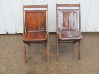 Vintage Antique Solid Wood Folding Chairs #1230