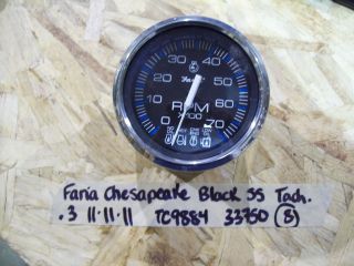 Faria Chesapeake Black SS Tachometer TC9884 33750 Systems check