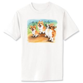Corgi Choir Singing Music Dog Art T Shirt Youth   Adult