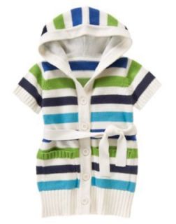NWT Gymboree FULL OF GLEE XS 3 4 Belted Stripes Hoodie Sweater Blue