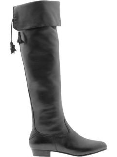 arturo chiang acacia black leather tall otk flat boots eu