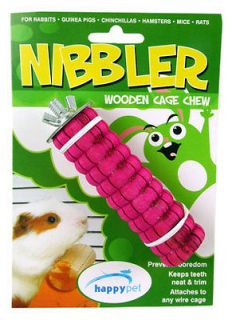 HAMSTER GERBIL MICE PLAY FUN TOY Nibbler Wooden Cage Chew Large Pink