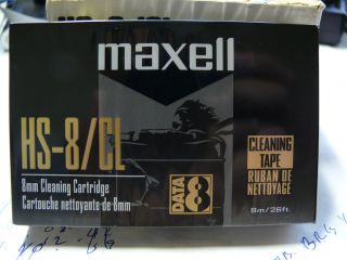 New sealed Maxell HS 8/CL 8mm Data Cleaning Cartridge