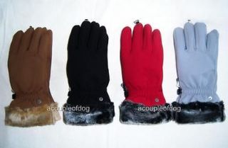 HEAD LADIES GLOVES Casual Evening Winter Faux Fur Cuff Lined Womens