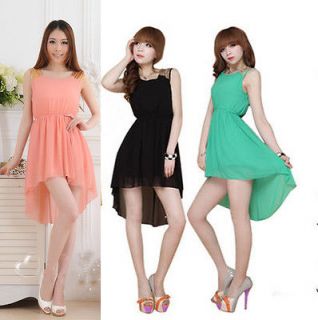 Colors Paillette Shoulder Slim Elegant Chiffon Casual Mini Vest Dress