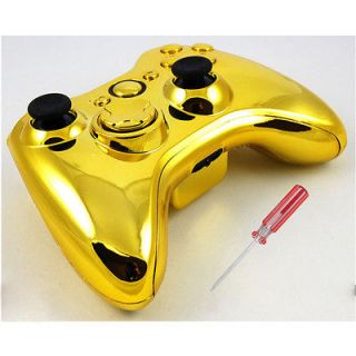 Chrome Full Shell Housing Faceplate Case Thumbstick for Xbox 360