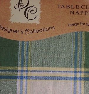 Designers Collection Tablecloth Spring Plaid 60 X 102 NEW